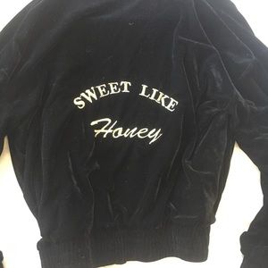 Black Velvet Bomber Jacket size XS